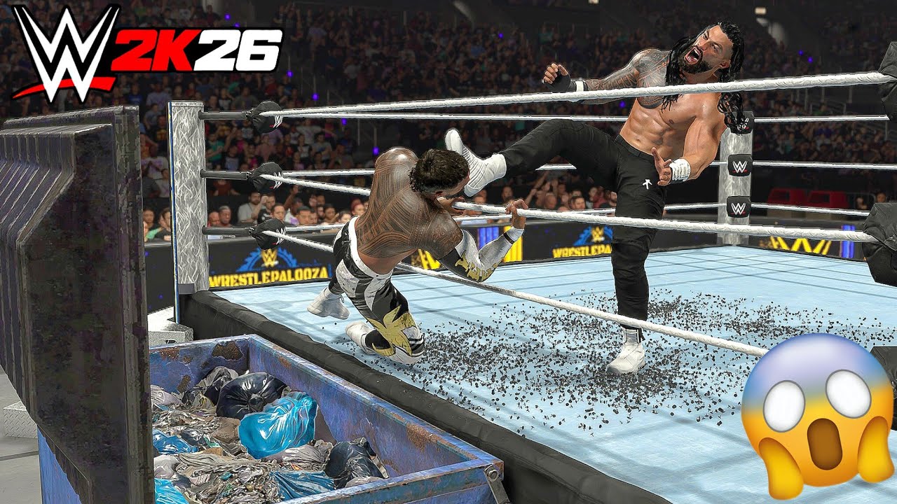 Матч в мусорном контейнере WWE 2K26 — Джей Усо против Романа Рейнса на Wrestlepalooza | Геймплей