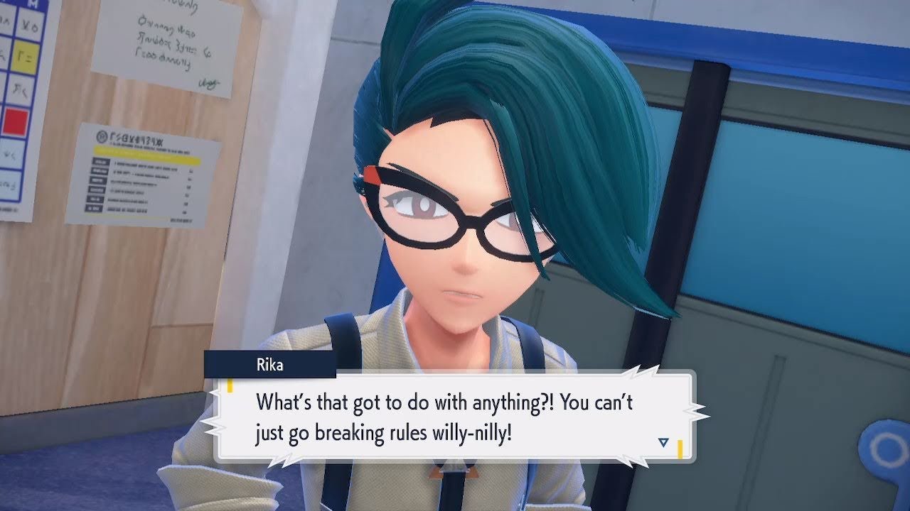 Pokémon Indigo Disk DLC Rika alt dialogues