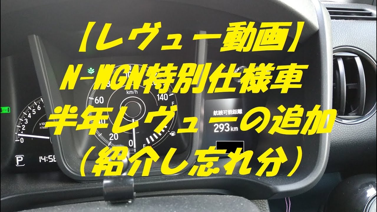【レヴュー動画】N-WGN特別仕様車半年レヴューの追加（紹介し忘れ分）