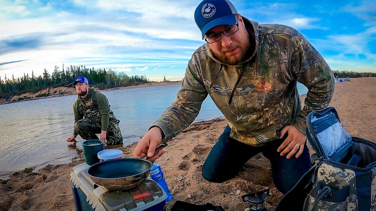 Catching & Cooking BIG, Tasty SALMON in the Newfoundland Bush!