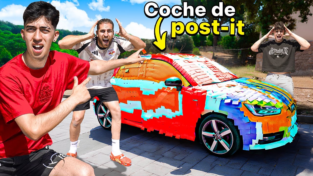 Le Llen&eacute; el Coche con +2.500 Post-Its a mi Amigo