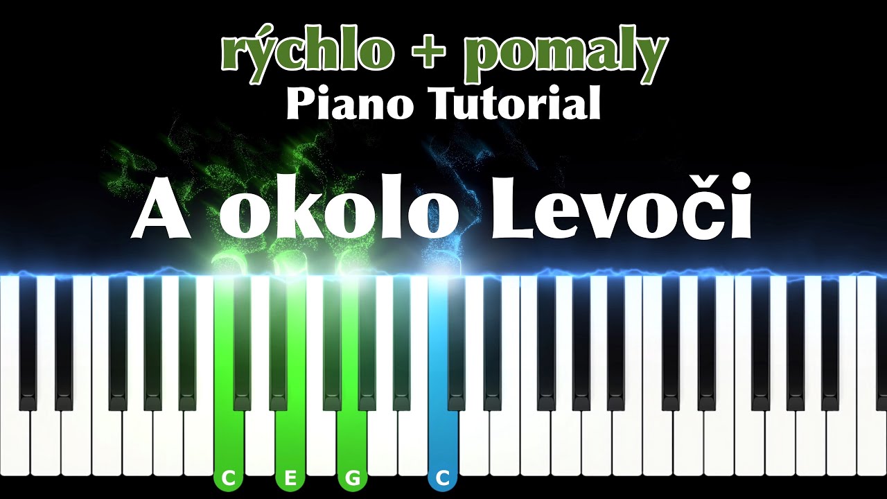 Ľudová pieseň A okolo Levoči na klavíri v rýchlom aj pomalom tempe + midi a noty