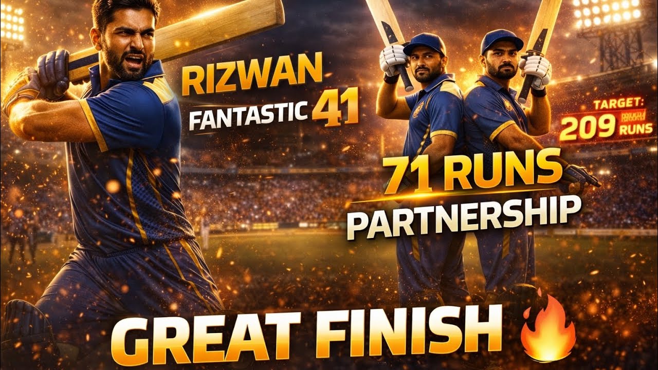 Part 2 | Rizwan Fantastic 41 🔥 | Sartaj & Waseem Great Finish | 71 Runs Partnership | Target 209