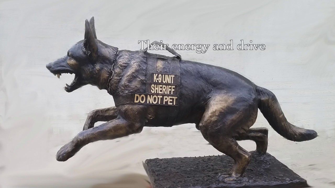 Bronze Military and Police K9 Statues by Lena Toritch