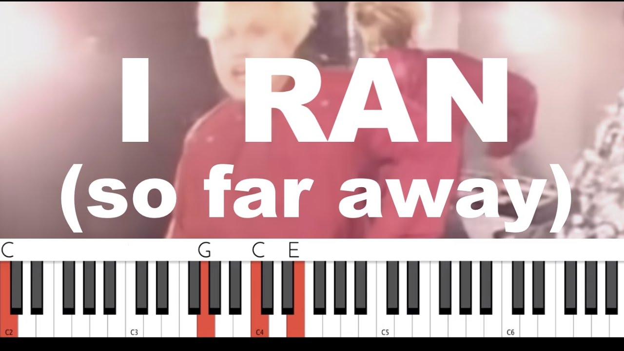 Flock of Seagulls I RAN (so far away) SLOW piano tutorial