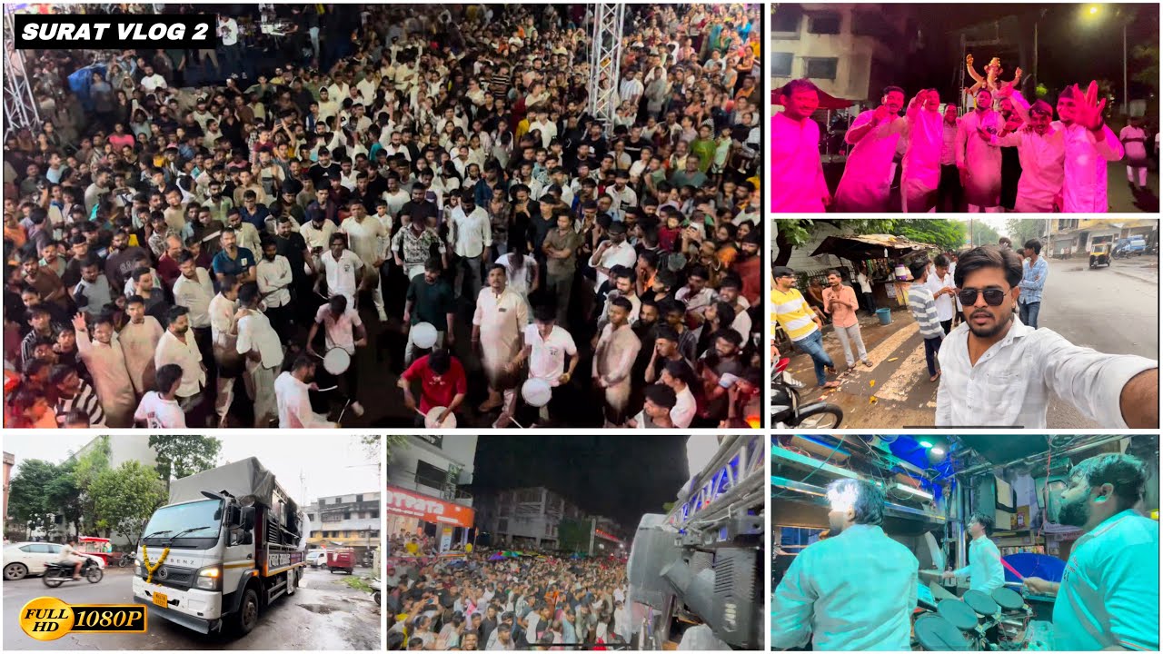 ❤️🙏🏻( SURAT VLOG2  ) Ganpati Aagman SWAR SAMRAT BAND SATANA ( 1221 ) HDR+VIDEO