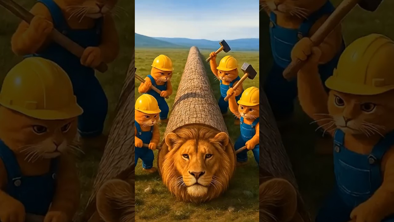 Rescue lion behind the scene #ai #shorts