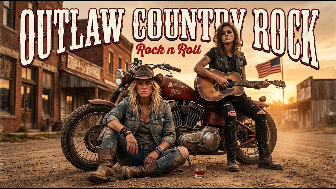 Outlaw Country Rock 🔥 Golden Highway Riders 🎸 Sunset Dust & Guitar