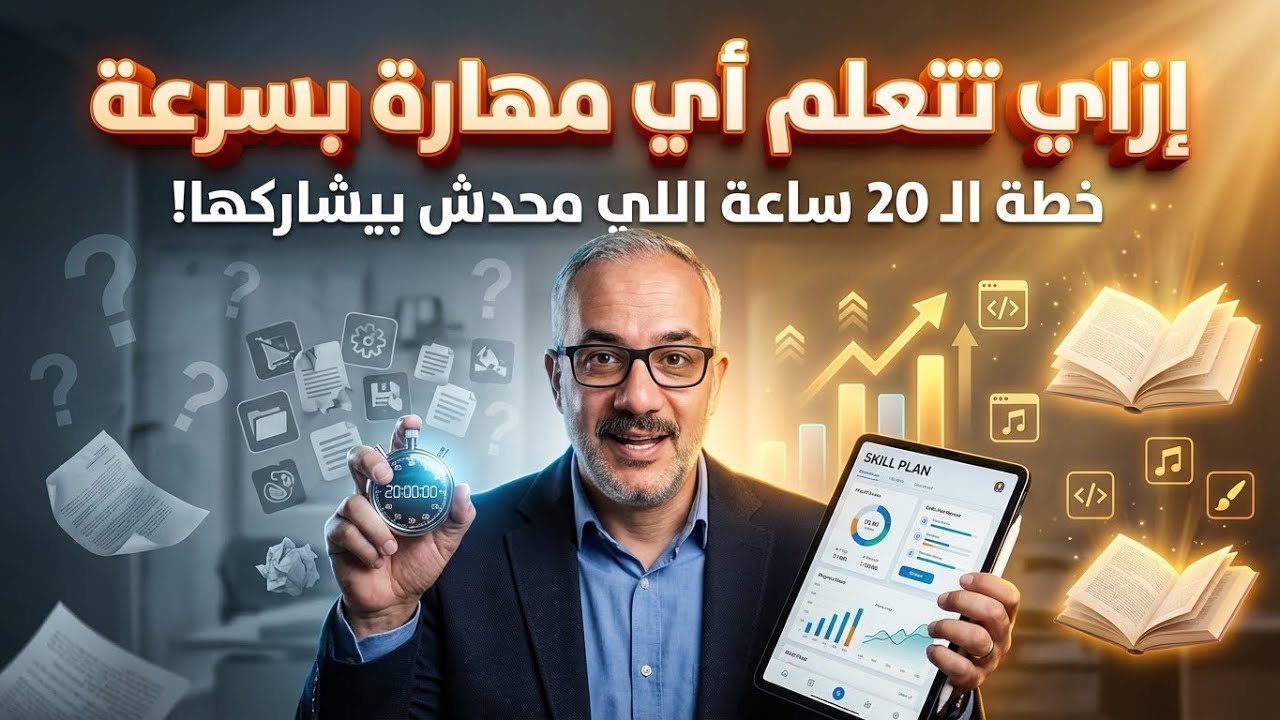 إزاي تتعلم أي مهارة من الصفر في 20 ساعة بس؟ (خطة عملية خطوة بخطوة)