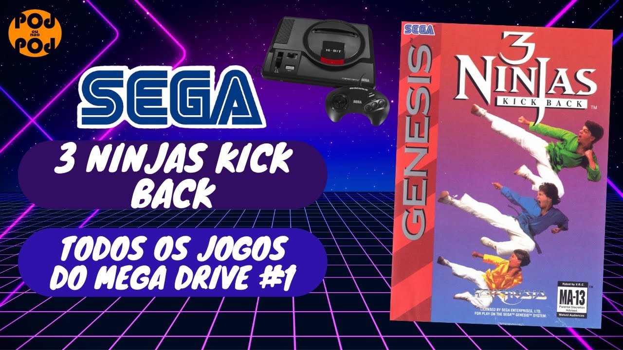 VOCÊ NUNCA JOGOU ESSE GAME! 3 NINJAS KICK BACK - PARA MEGA DRIVE (Review Mega Boladão #1)