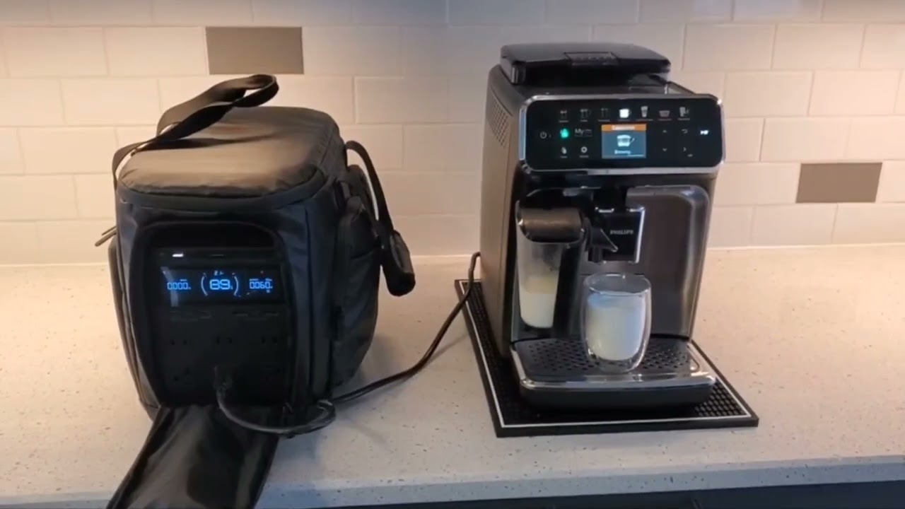 Ecoflow Delta 3 Plus test: Philips 5400 LatteGo, Blendtec blender, SMEG 1500watt kettle.