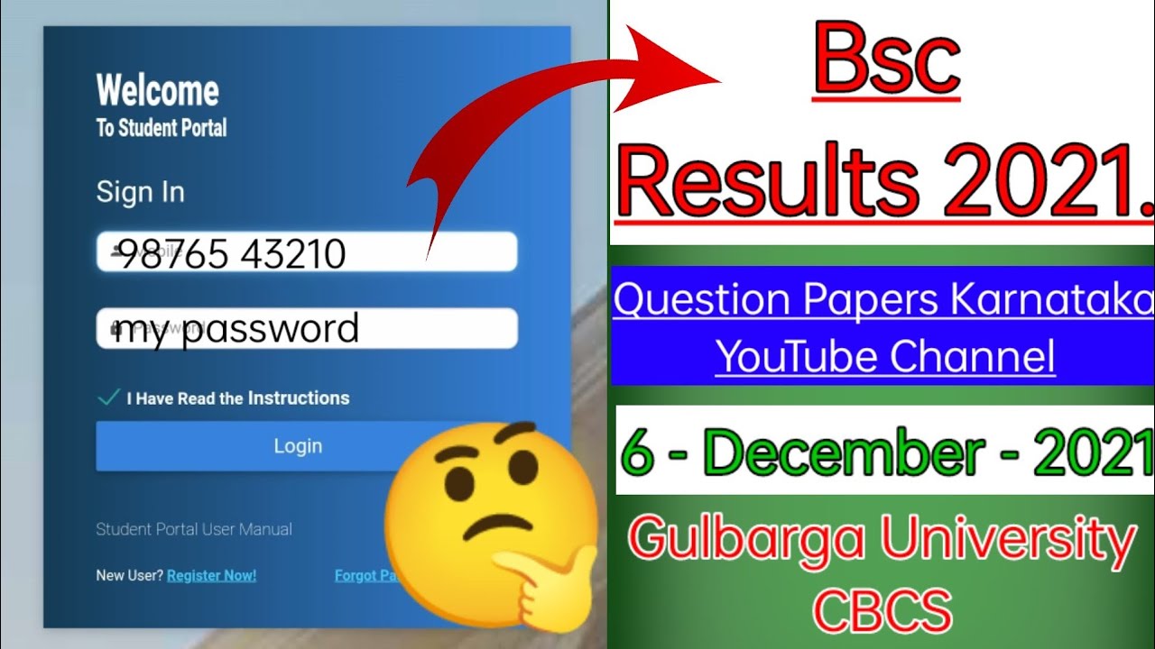 Bsc Results Gulbarga University CBCS question papers Karnataka 2021 student portal