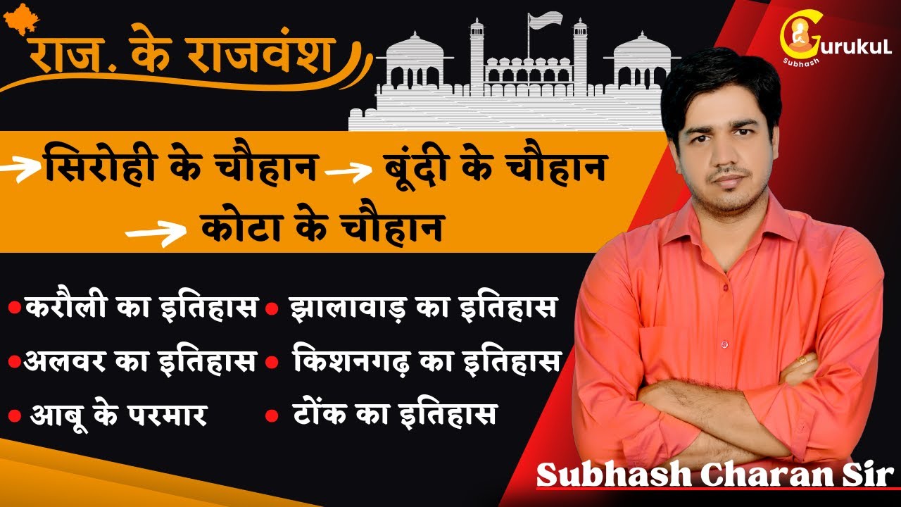 राजस्थान के राजवंश [सिरोही, बूंदी व कोटा के चौहान]करौली, झालावाड़, अलवर, किशनगढ़, आबू व टोंक का इतिहास