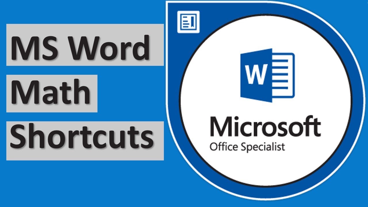 Microsoft Word Equation Shortcuts