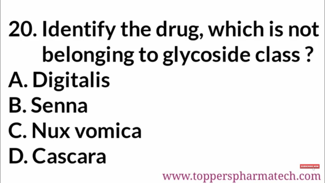 Pharmacognosy MCQ - 1 || #PharmacistExamQuestionPaper | DCO Exam | GPAT Exam | NIPER Exam