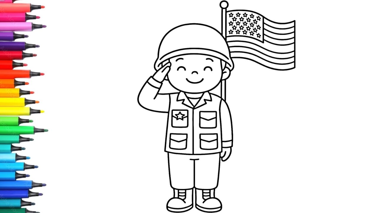 How to Draw Soldier Salute | Veterans Day