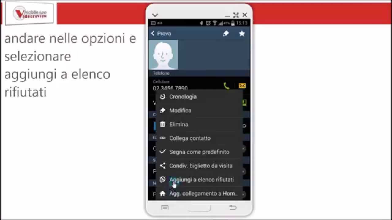 Bloccare un contatto - Android ( Samsung ) - Guida - MAVideoreview