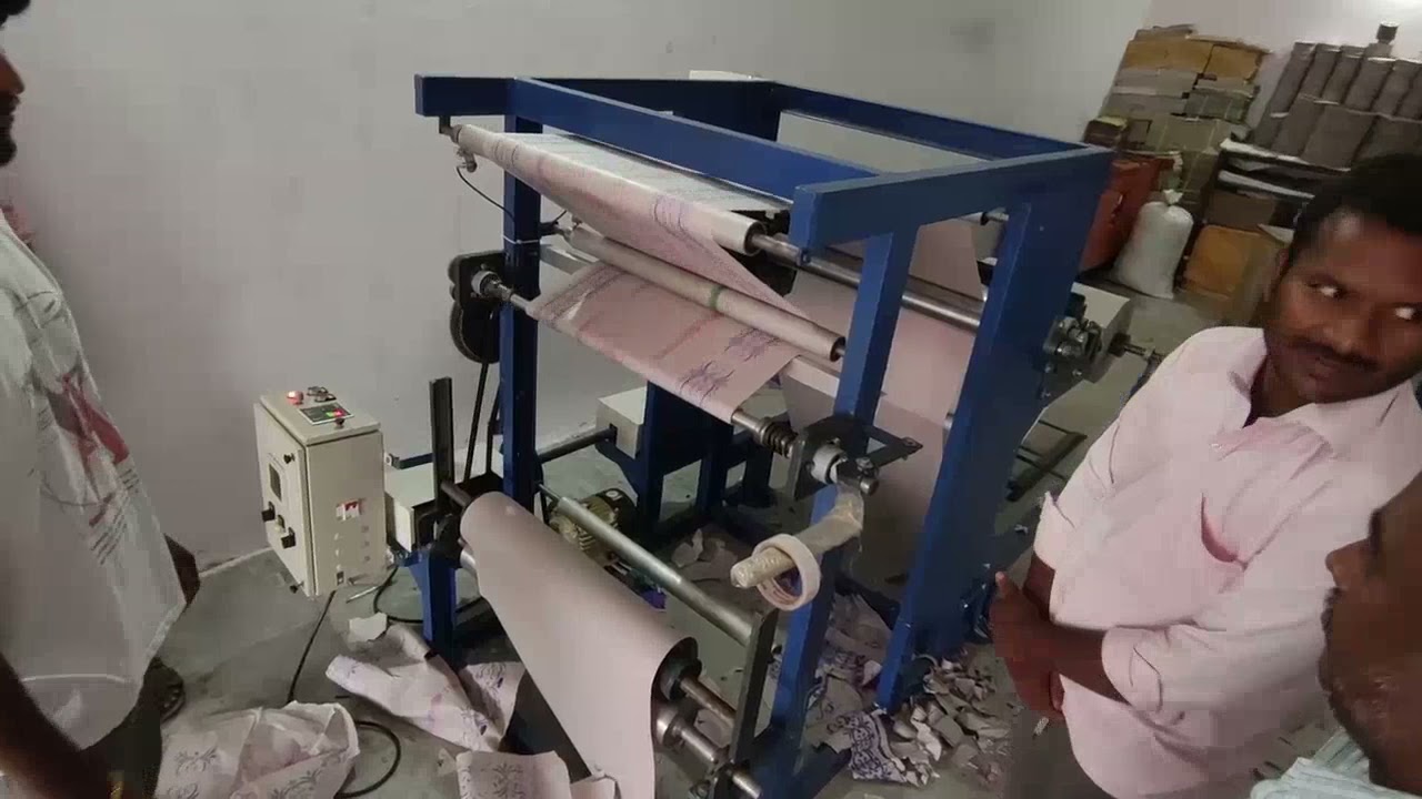 Paper Roll printing rewinding machine intended for table top dining paper roll printing making