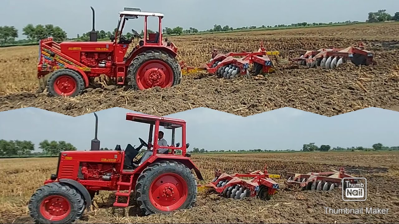 Belarus 4x4! Belarus with Double Disc Harrow @farm8018