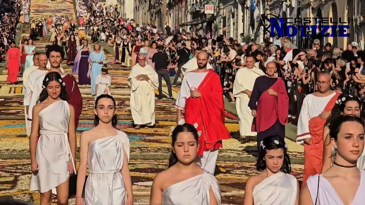 Genzano, il Corteo Storico e lo Spallamento della 247esima Infiorata di Genzano, lunedi 23 giugno 25