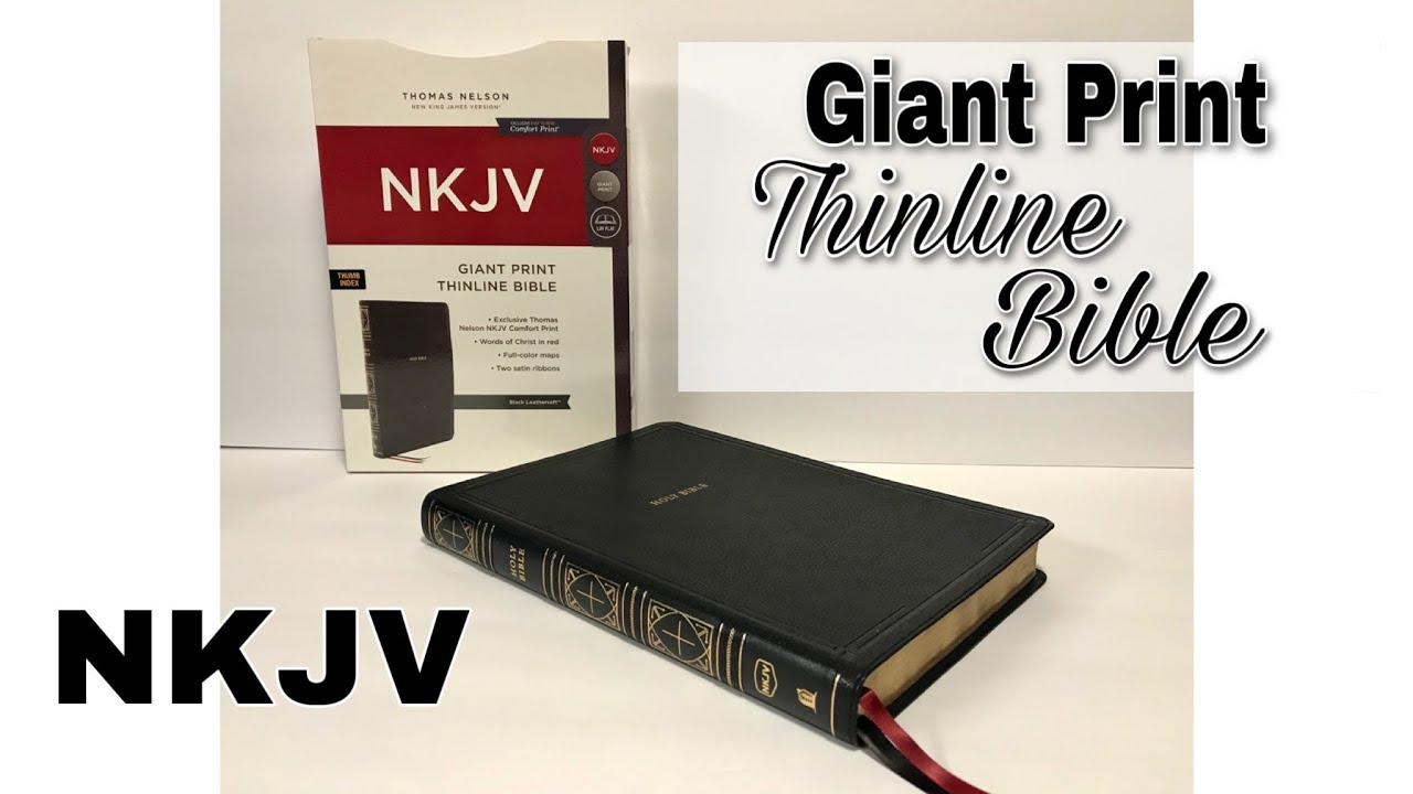 Обзор Библии NKJV Giant Print Thinline в черном переплете из мягкой кожи