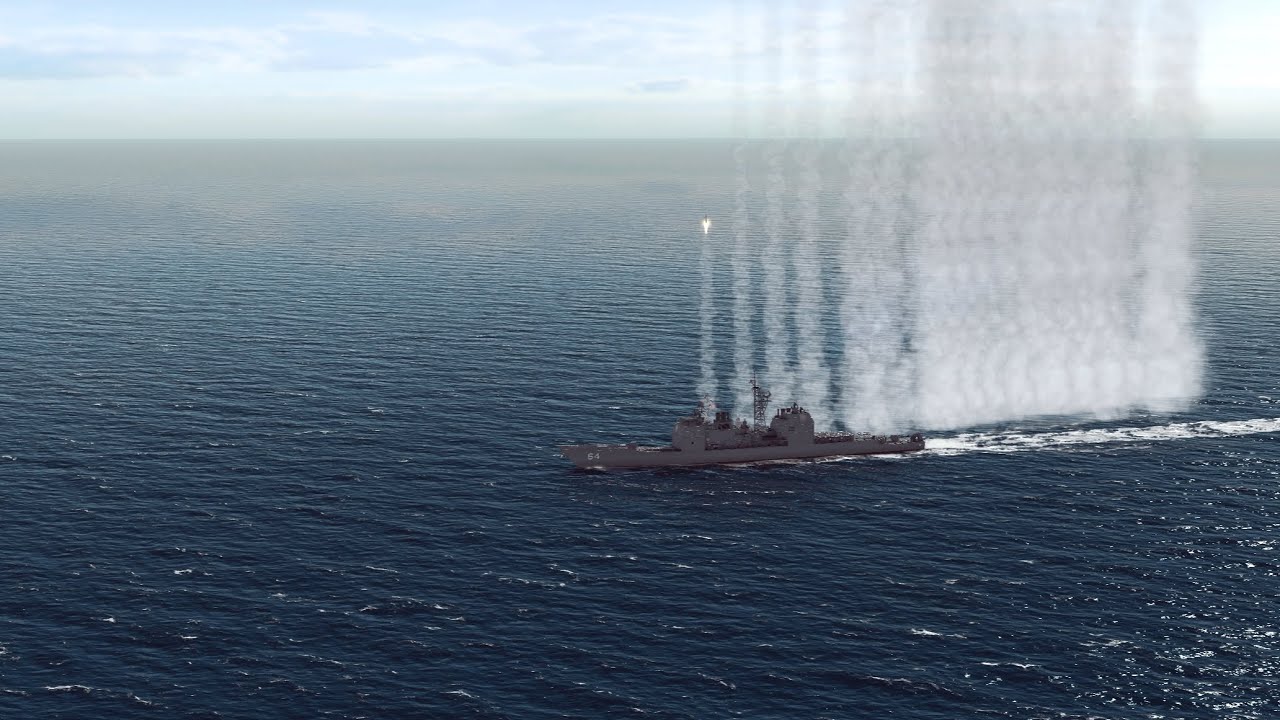 Ticonderoga taking on a Soviet surface fleet lead by the Kirov Battlecruiser in Cold Waters: Dot Mod