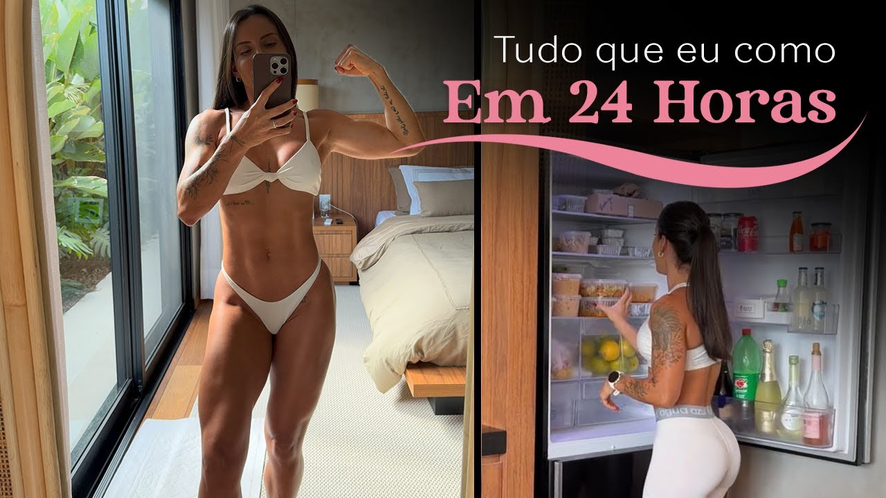 Minha alimentação em 24h para ganhar massa muscular.