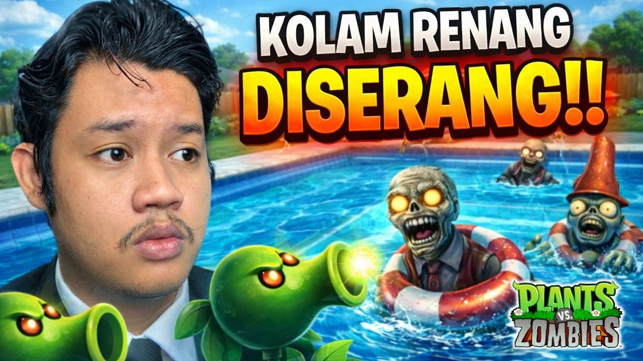 NGABUBURIT Kolam Renang Jadi Medan Perang! Plants Vs Zombies