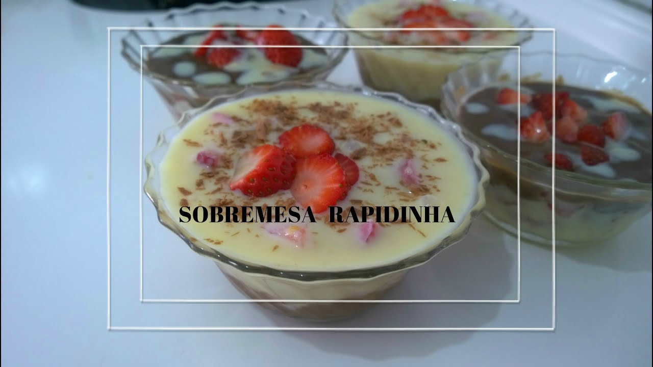 Sobremesa de morango com chocolate