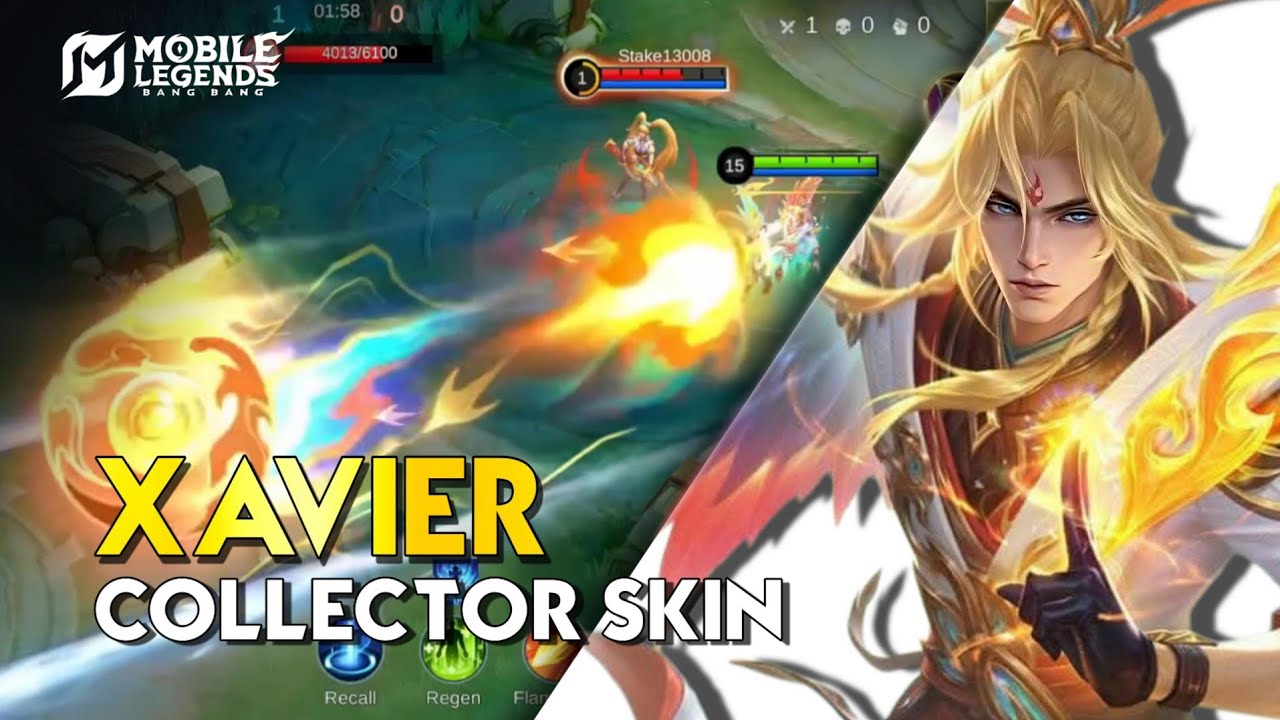 XAVIER COLLECTOR SKIN GAMEPLAY [ SUNBORN MONARCH SKIN ] - Mobile Legends: Bang Bang