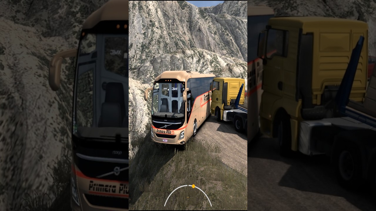 Bus On Dangerous Mountain Roads