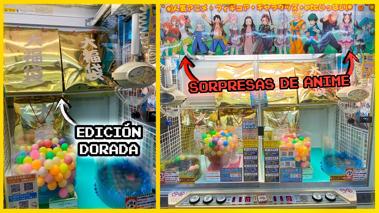 GANE una BOLSA DORADA en MAQUINA DE GARRA japonesa 🔥 | Artìculos de ANIME ? fukubukuro 2022