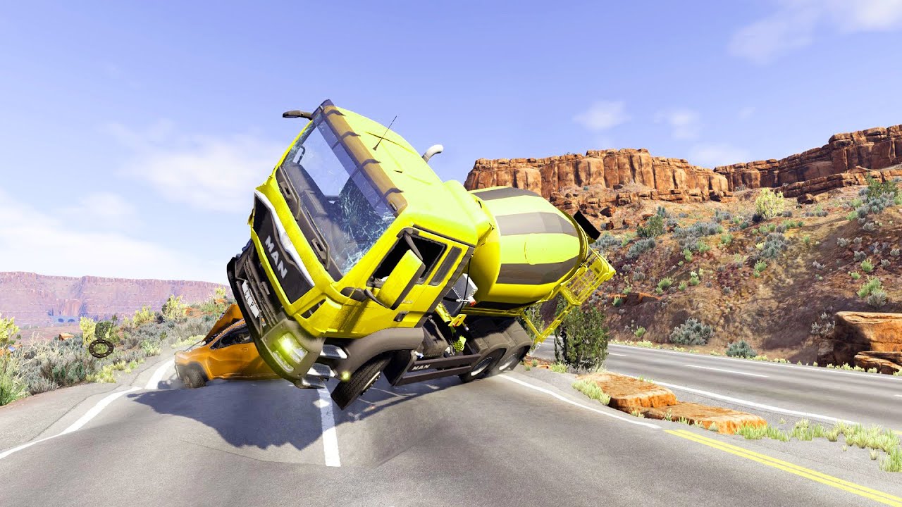 Trucks vs Road Potholes #4 – BeamNG.Drive