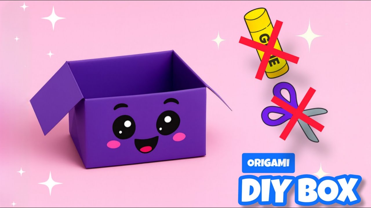 Easy Origami Box 😄 | No Glue, No Scissors | Fun DIY Paper Craft for Kids