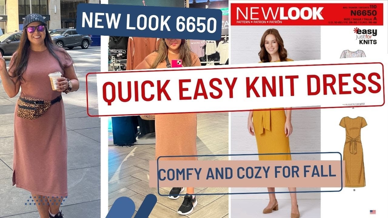 SEWING A FALL KNIT DRESS USING NEWLOOK 6650, IT'S AN EASY FALL DRESS PATTERN.