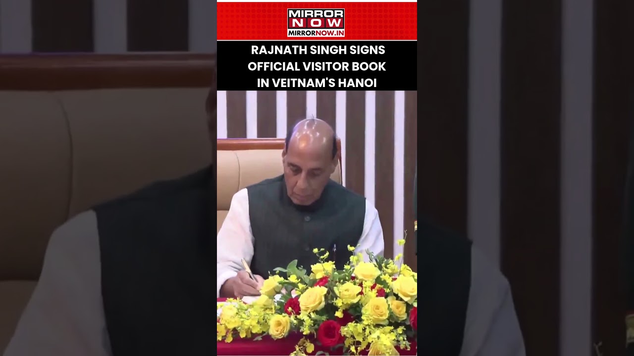Defence Minister Rajnath Singh Signs Official Visitor Book At Vietnam Ministry Headquarters #shorts
