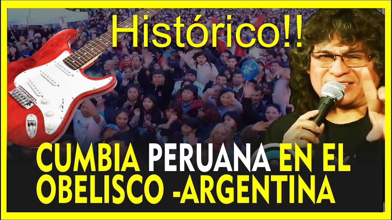 Argentina: Peruanos celebran fiestas patrias en el obelisco  con cumbia (imágenes  de drone)