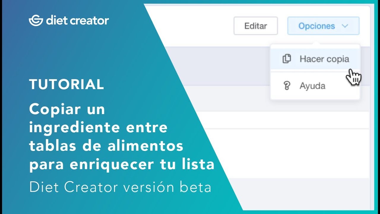 Copiar un ingrediente entre tablas de alimentos para enriquecer tu lista