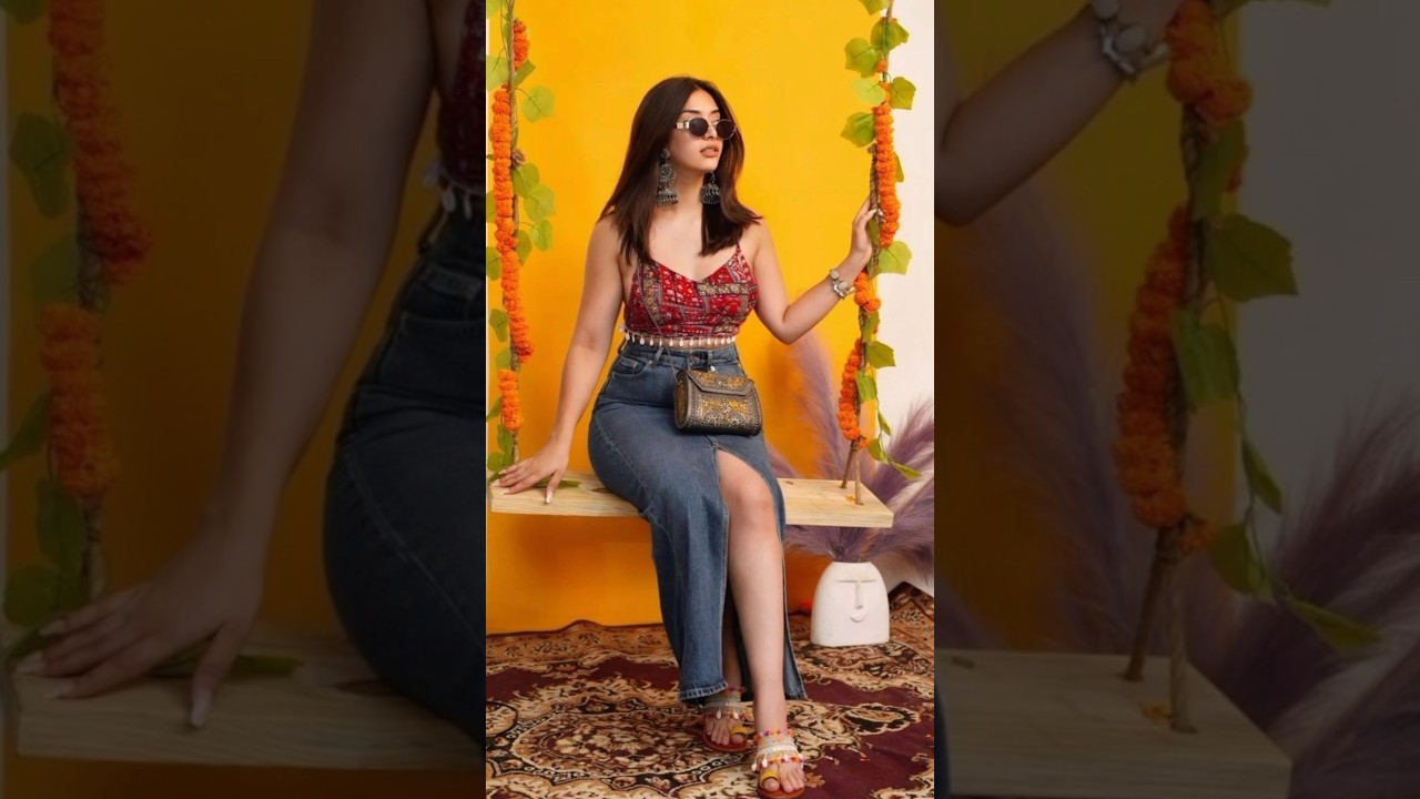 Denim skirt styling ideas😍 #fashion #explore #outfit  #subscribe #fashiontrends #viralvideo #meesho