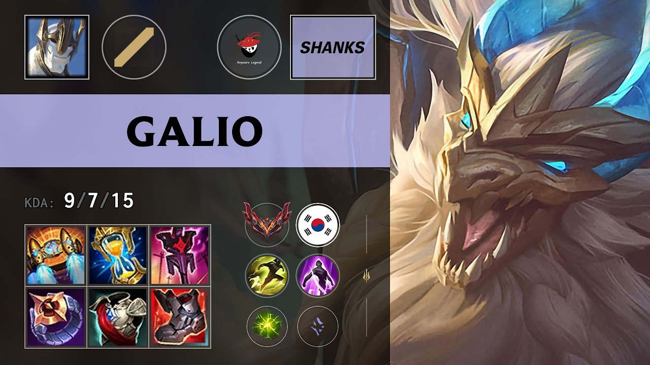 (AL Shanks) Galio Mid vs Tristana (PAIN Keine) - KR Grandmaster Patch 26.13