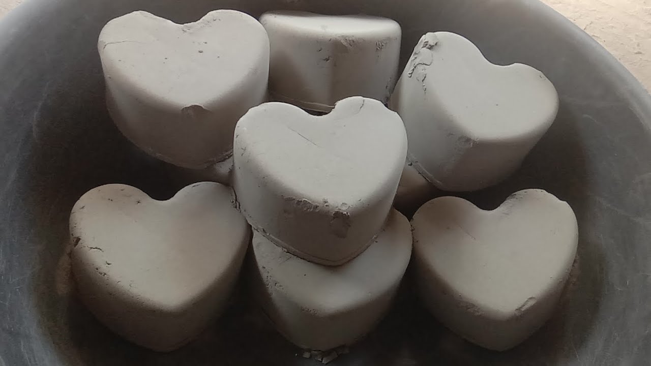 Fresh pure cement hearts soft dusty silky 🤤😍|Satisfying video|Asmr puppys