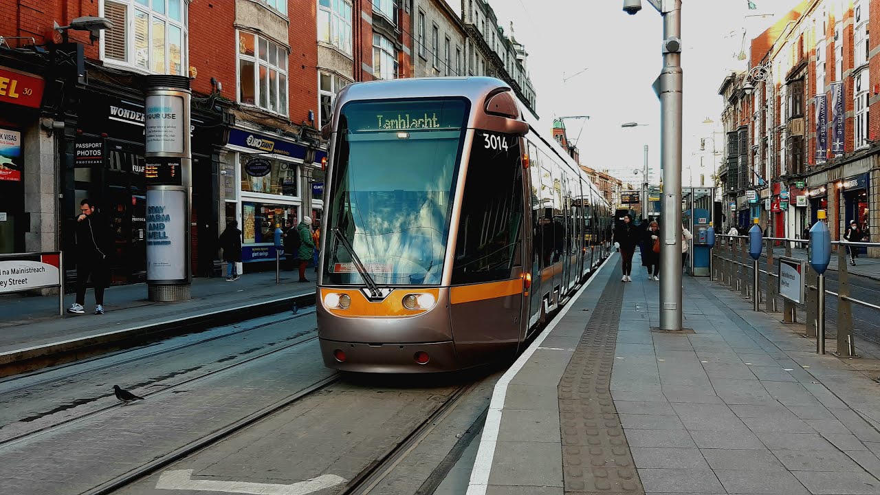 Ride on LUAS 3014 on Red Line (Heuston Station - Abbey Street)