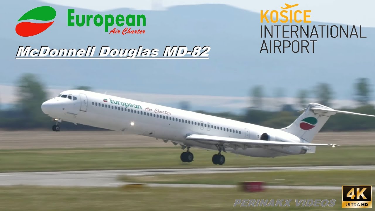MD-82 European Air Charter 🇧🇬 ▲ Košice International Airport ▲ Landing, Take off + ATC