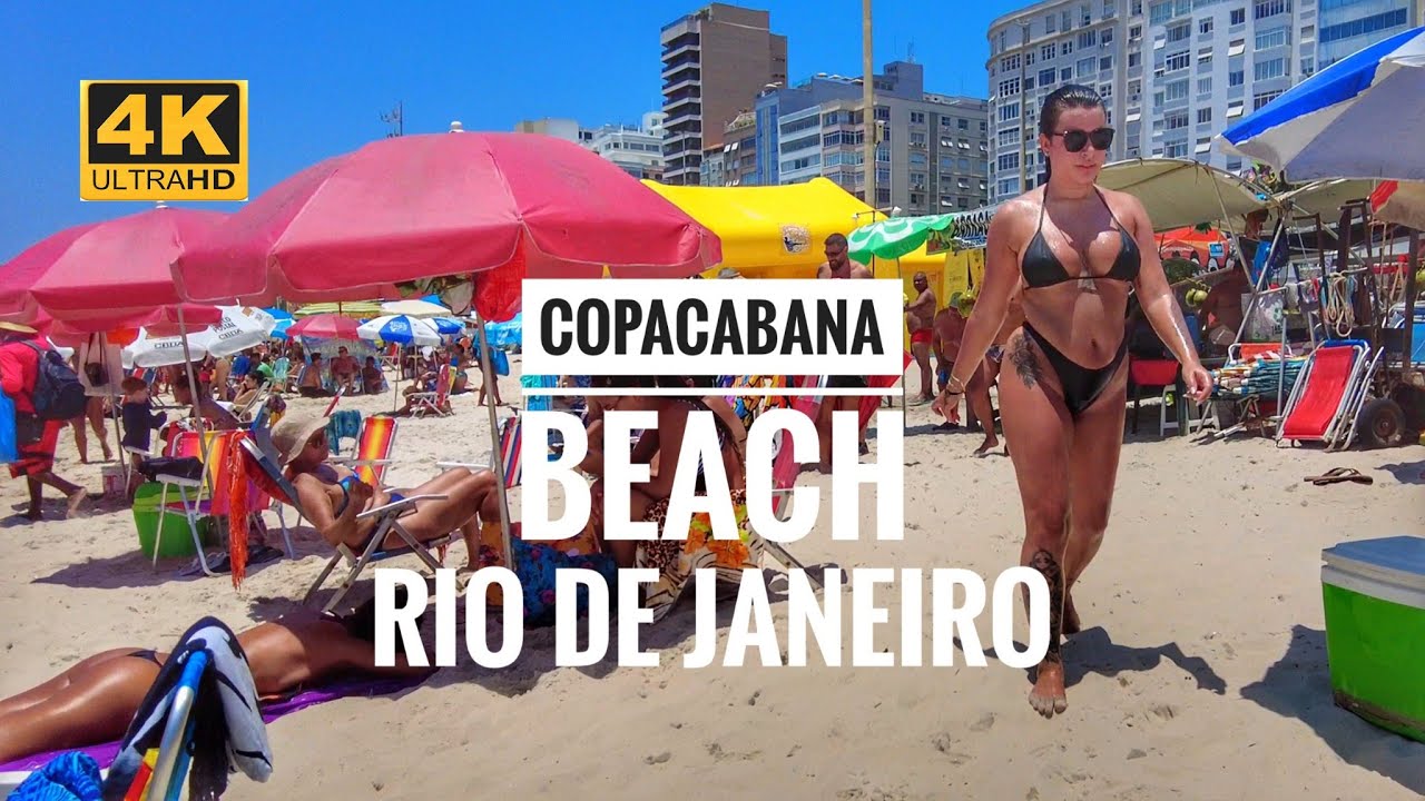 Praia de Copacabana Rio de Janeiro Brasil (ative as legendas) Walking tour | 4K Walk