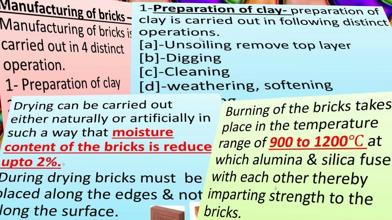 Manufacturing of bricks in hindi||B.M-(Lecture-2)