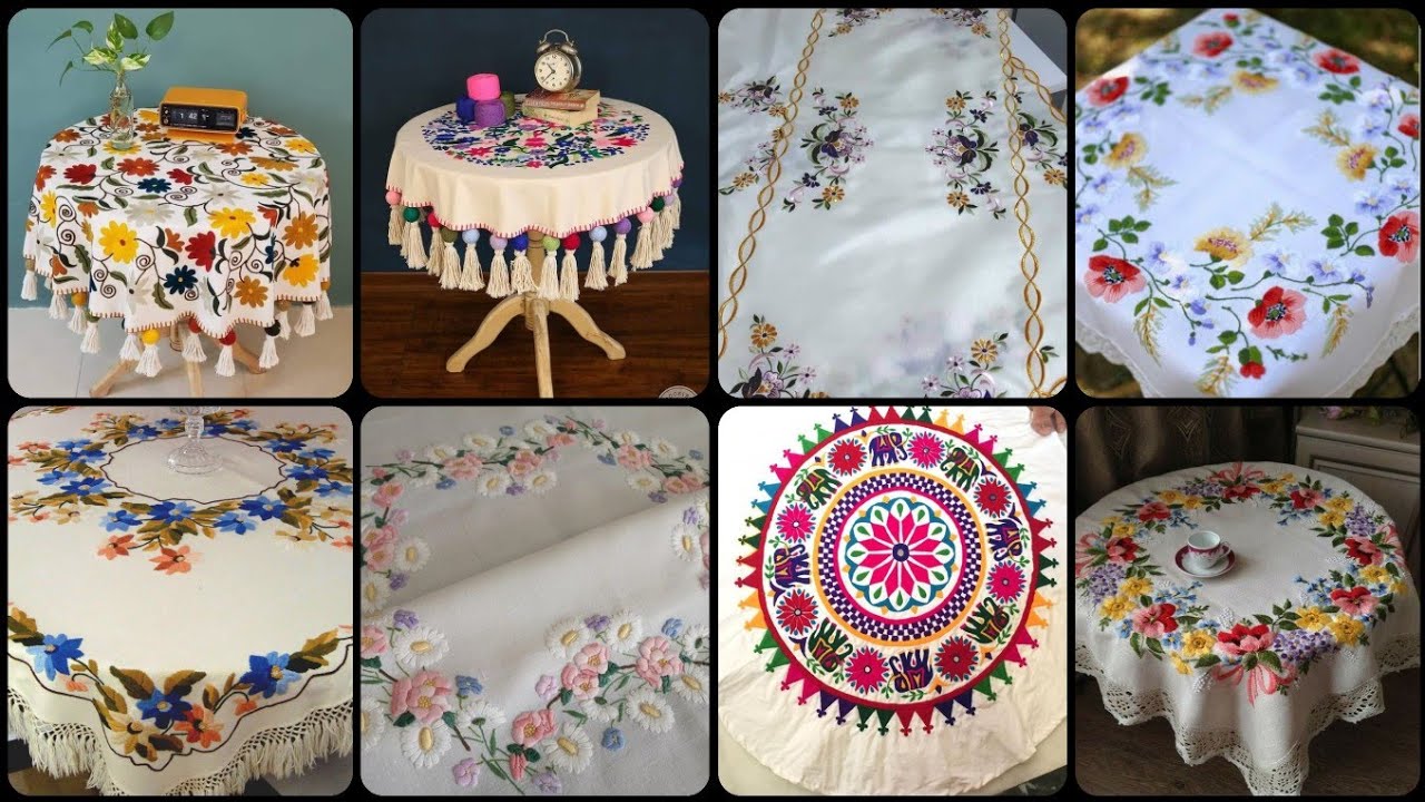 Latest Embroidered Tablecloth Design/Latest Tablecloth Design With Hand Work