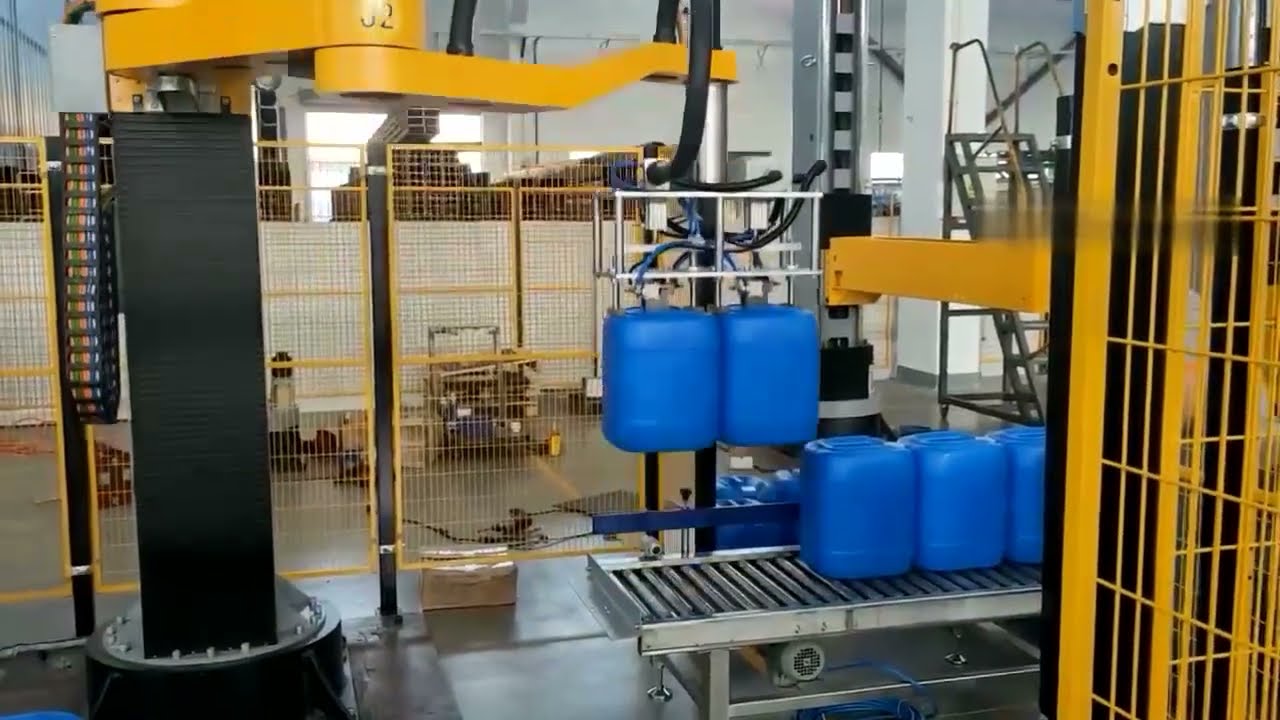 Robot palletiser,palletiser system,single column palletiser,palletiser for box ,cartons ,buckets