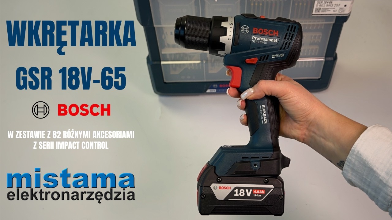 Wkrętarka 18V 63Nm - GSR 18V-65 + osprzęt
