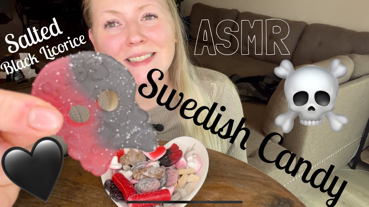 🖤☠️ SWEDISH CANDY ☠️🖤 salted black licorice ~ ASMR MUKBANG Relaxing Eating Sounds