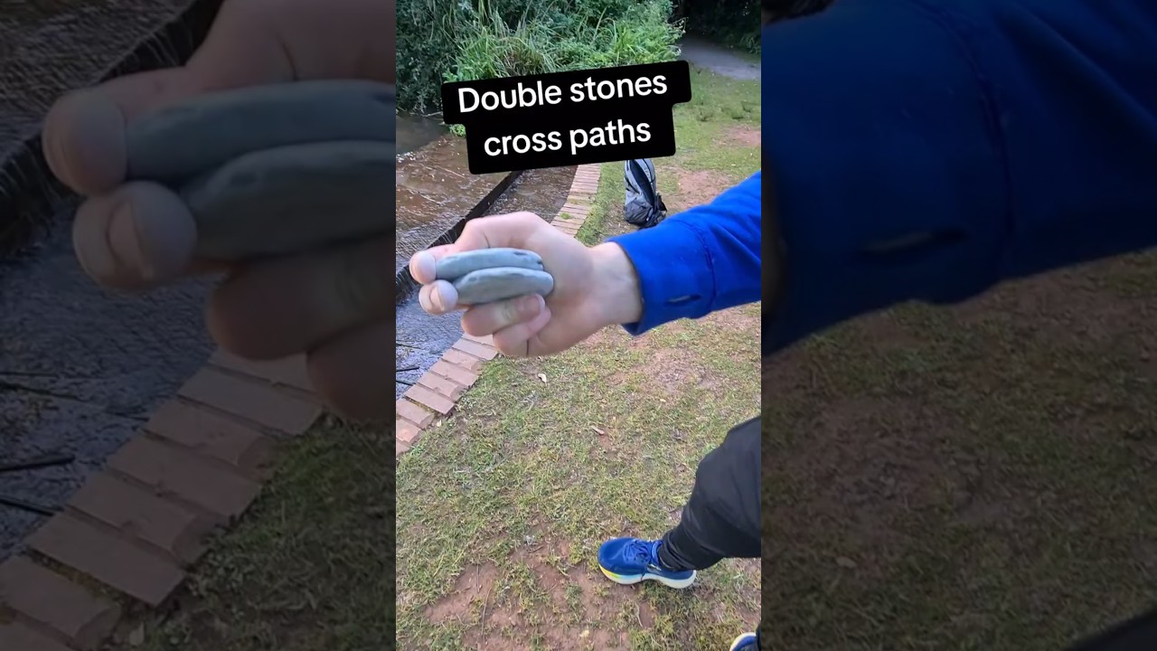 #Skipping two stones at once can be fun! Look at their paths cross. #stoneskimming #water #nature